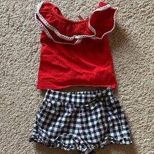 Janie and Jack Red Ruffled Top